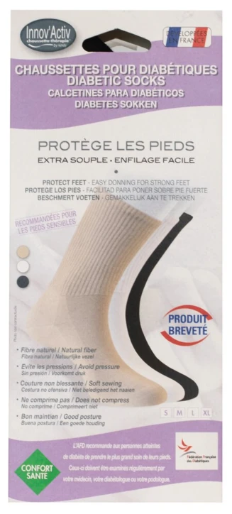 Mi-chaussettes pour diabétiques