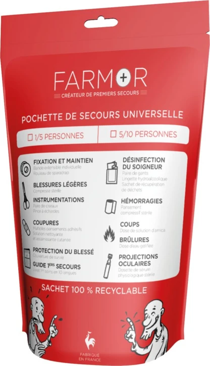 Pochette de secours UNIVERSELLE 1 à 5 personnes