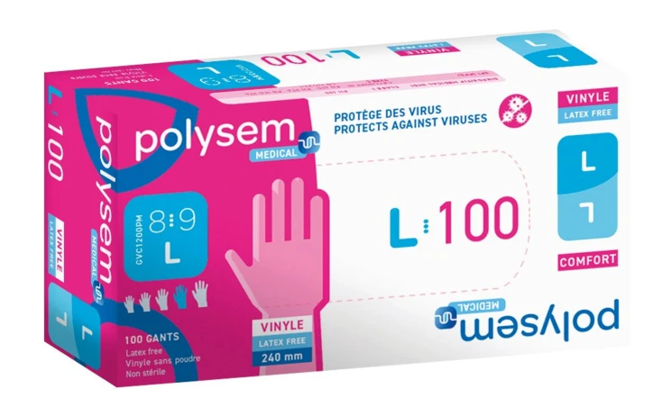 Gant d'examen vinyle non stérile Polysem.medical