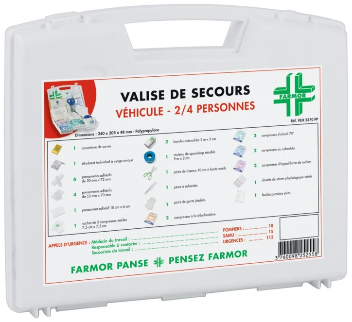 Valise de secours VÉHICULE 2 à 4 personnes
