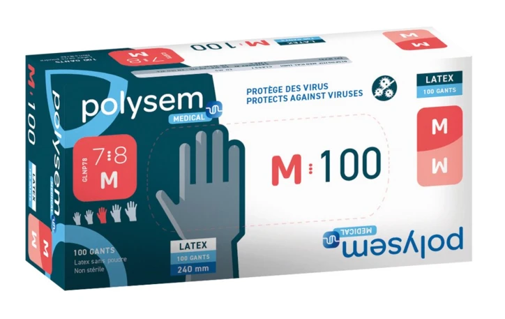 Gant d'examen latex non poudré Polysem.medical