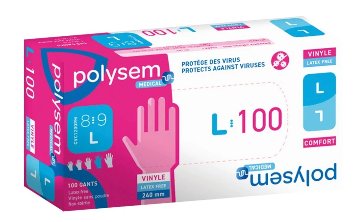 Gant d'examen vinyle non stérile Polysem.medical