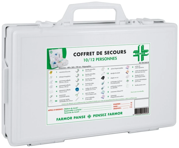 Coffret de secours MULTIRISQUES 10 à 12 personnes