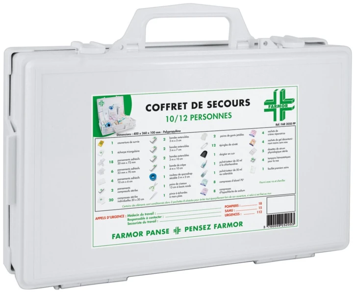 Coffret de secours MULTIRISQUES 10 à 12 personnes