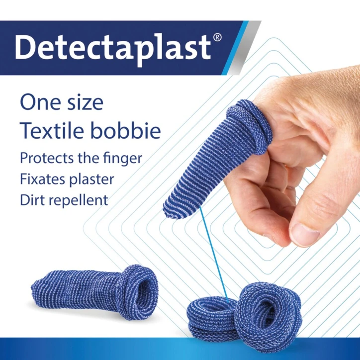 Doigtier tissu bleu