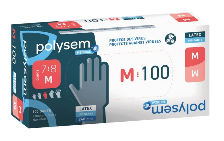 Gant d'examen latex non poudré Polysem.medical