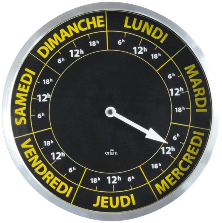 Horloge contraste HEBDO