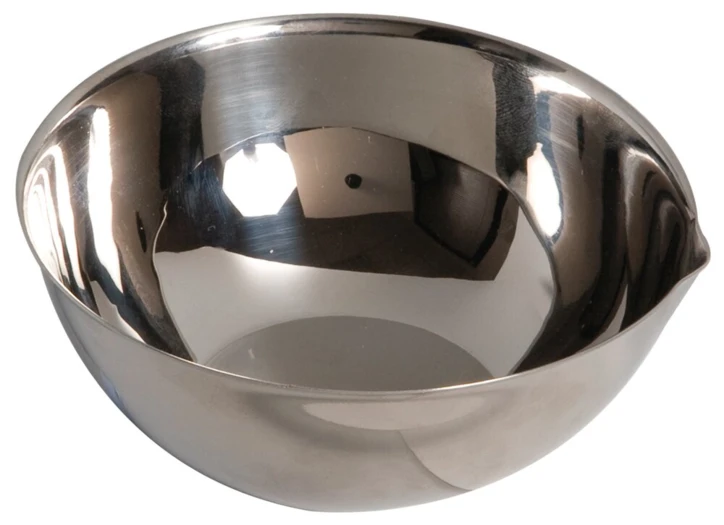 Cupule inox avec bec fond plat