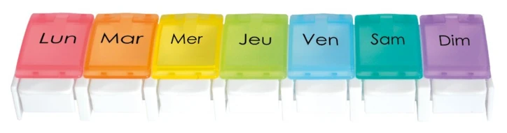 Pilulier hebdomadaire ergonomique