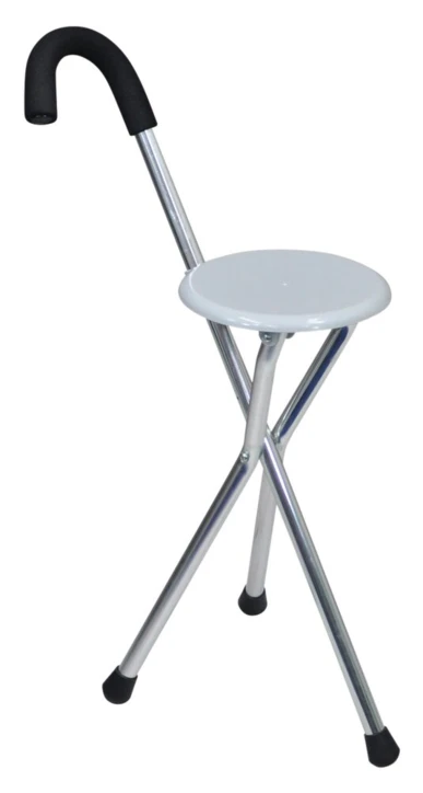 Canne tripode pliable avec siège