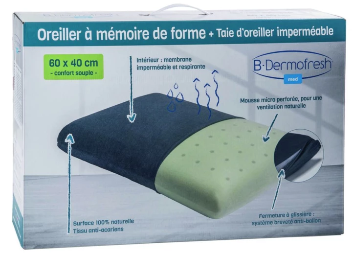 Oreiller à mémoire de forme B-DERMOFRESH