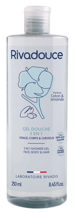 Gel douche 3 en 1 Coton & Amande RIVADOUCE