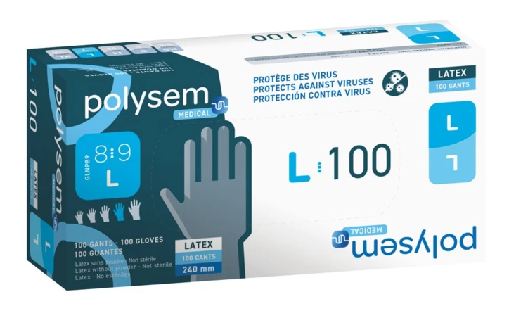 Gant d'examen latex non poudré Polysem.medical