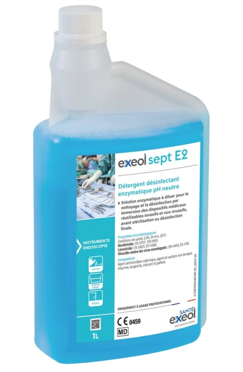 Détergent désinfectant enzymatique pH neutre EXEOL SEPT E2