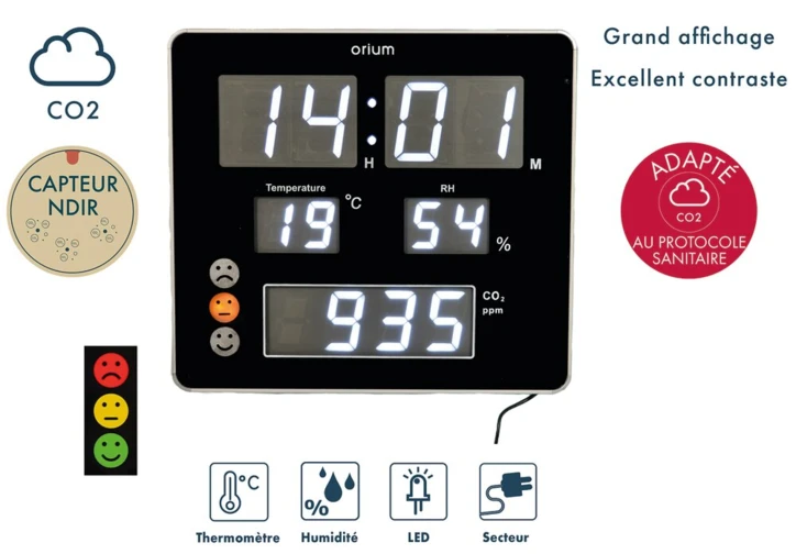 Mesureur de CO2 Horloge Quaelis 18
