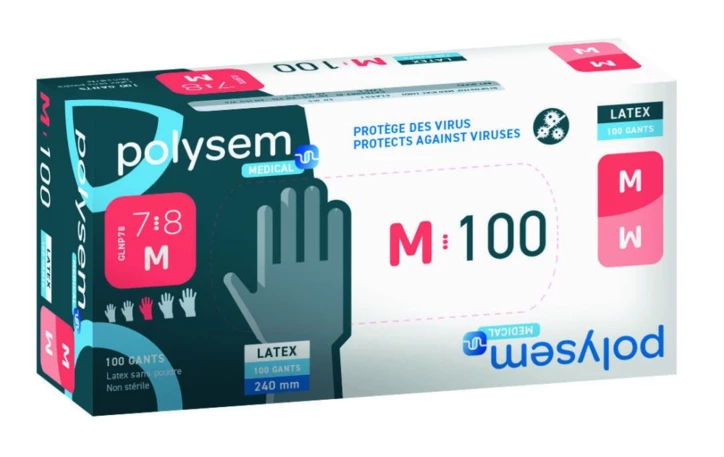 Gant d'examen latex non poudré Polysem.medical