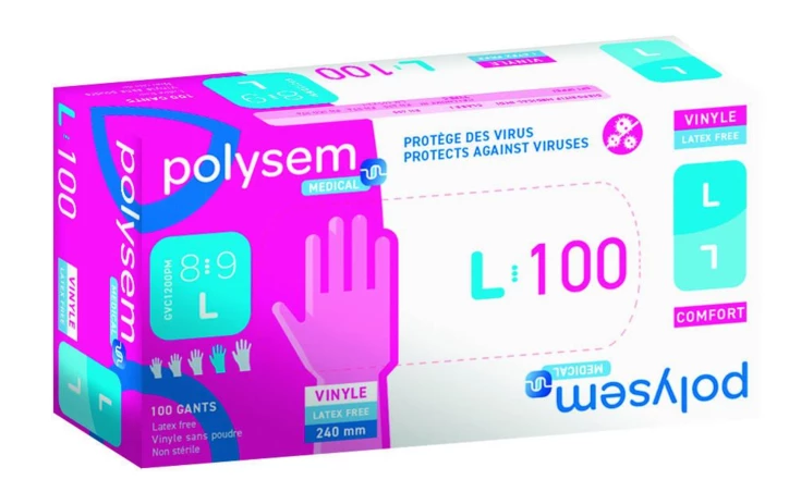 Gant d'examen vinyle non stérile Polysem.medical