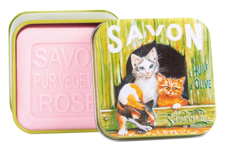 Savon boîte métal ROSE