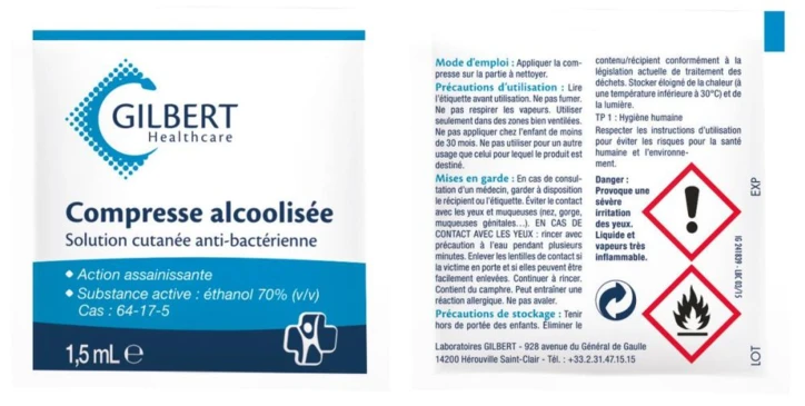 Compresses alcoolisées