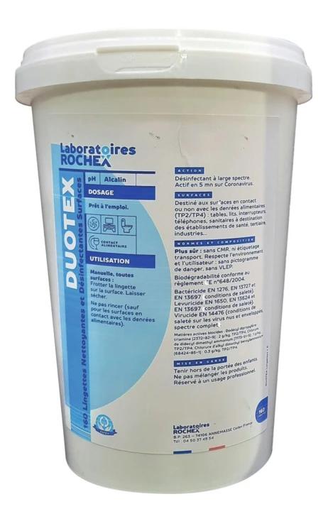 Lingettes désinfectantes toutes surfaces DUOTEX