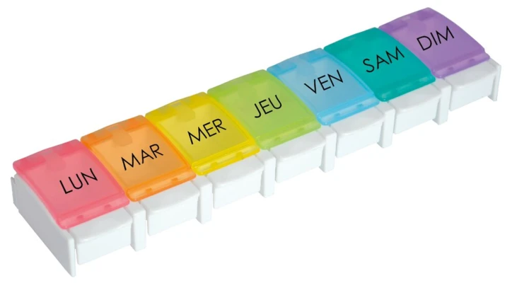 Pilulier hebdomadaire ergonomique