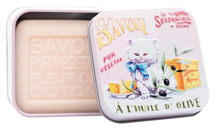 Savon boîte métal FLEUR DE COTON