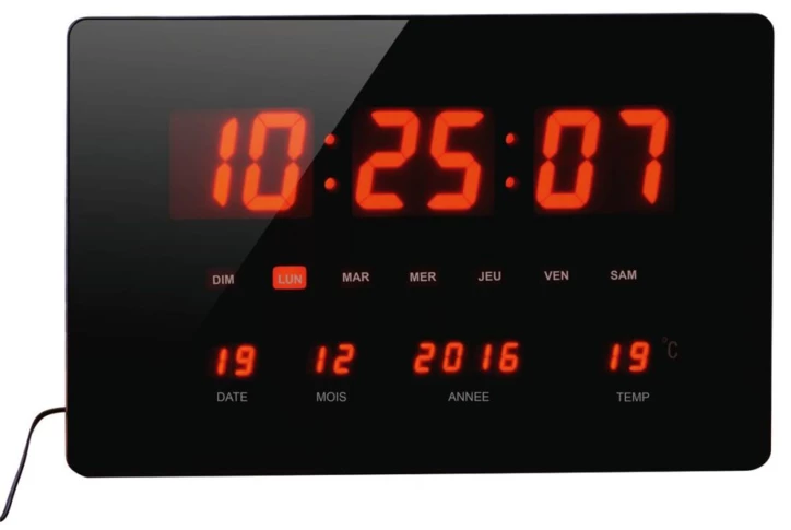 Horloge à LED rouge CHRONOS