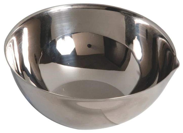 Cupule inox avec bec fond plat