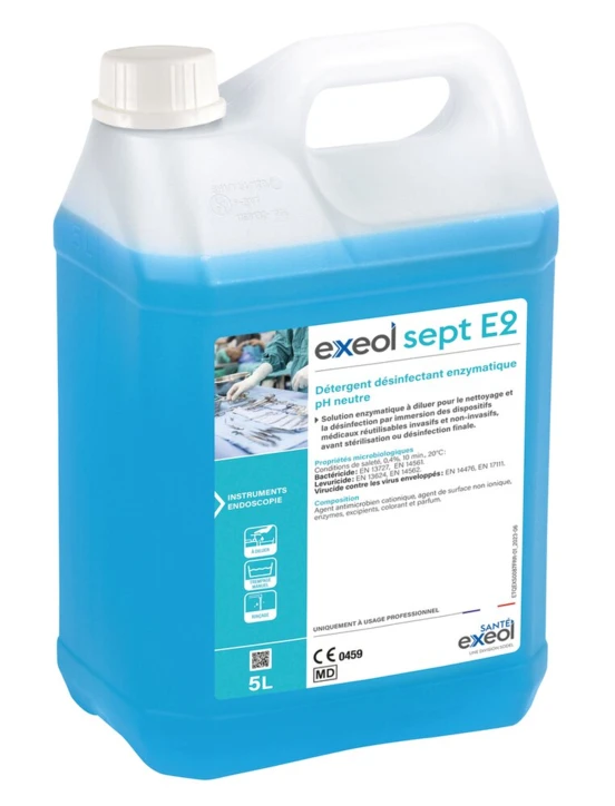 Détergent désinfectant enzymatique pH neutre EXEOL SEPT E2