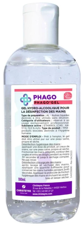 Gel hydroalcoolique PHAGO GEL
