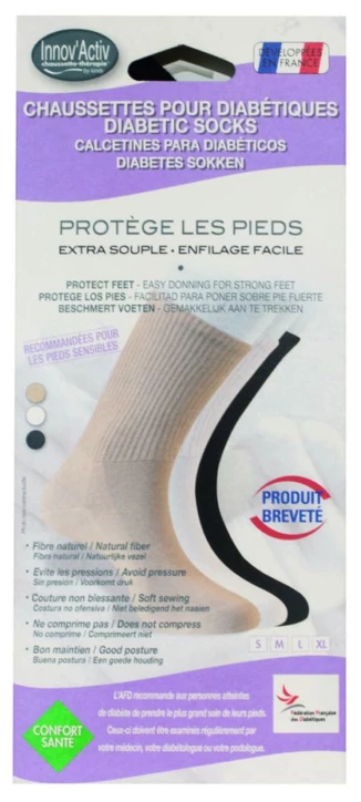 Mi-chaussettes pour diabétiques