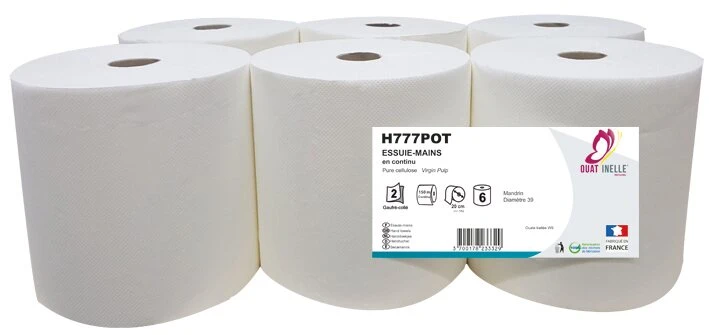 Essuie-mains 2 plis pour distributeur à découpe automatique