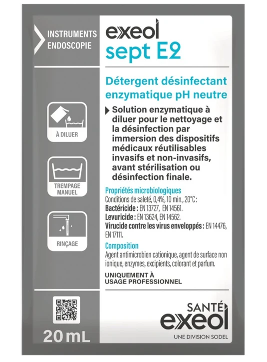Détergent désinfectant enzymatique pH neutre EXEOL SEPT E2