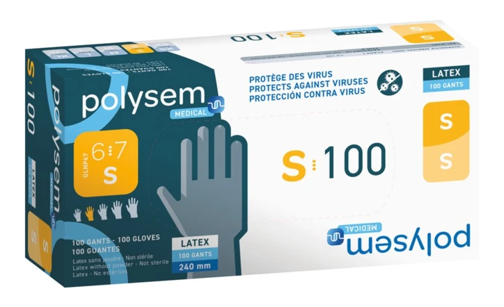 Gant d'examen latex non poudré Polysem.medical