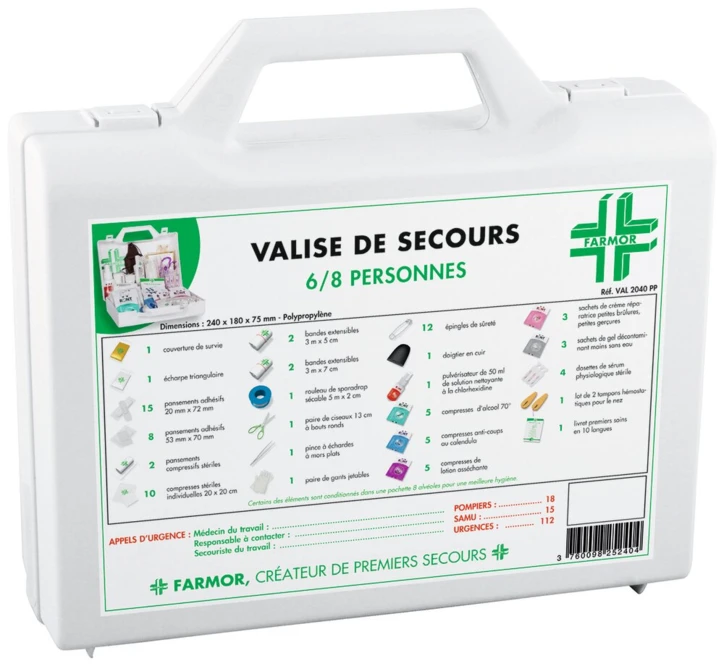 Valise de secours 6 à 8 personnes