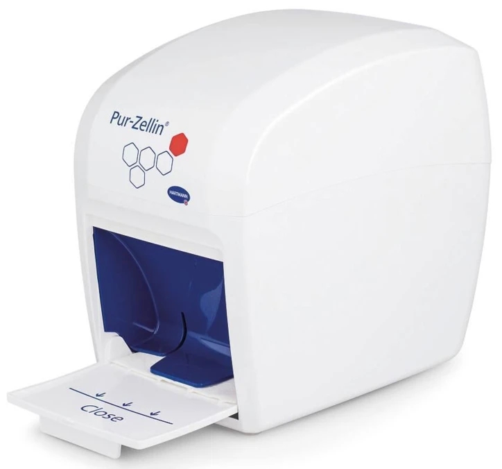 Boîte distributrice pour tampon plat de cellulose prédécoupé Pur-Zellin®