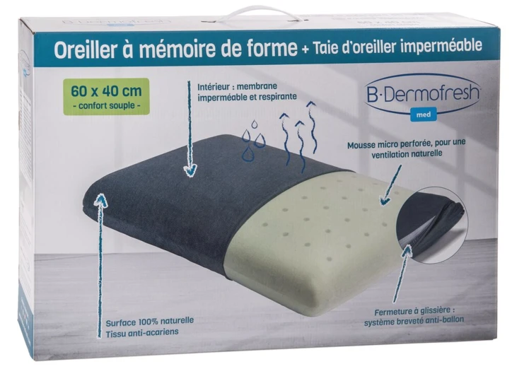 Oreiller à mémoire de forme B-DERMOFRESH