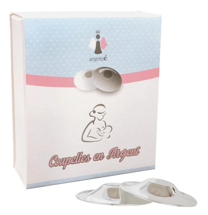 Coupelles d'allaitement cicatrisantes en argent