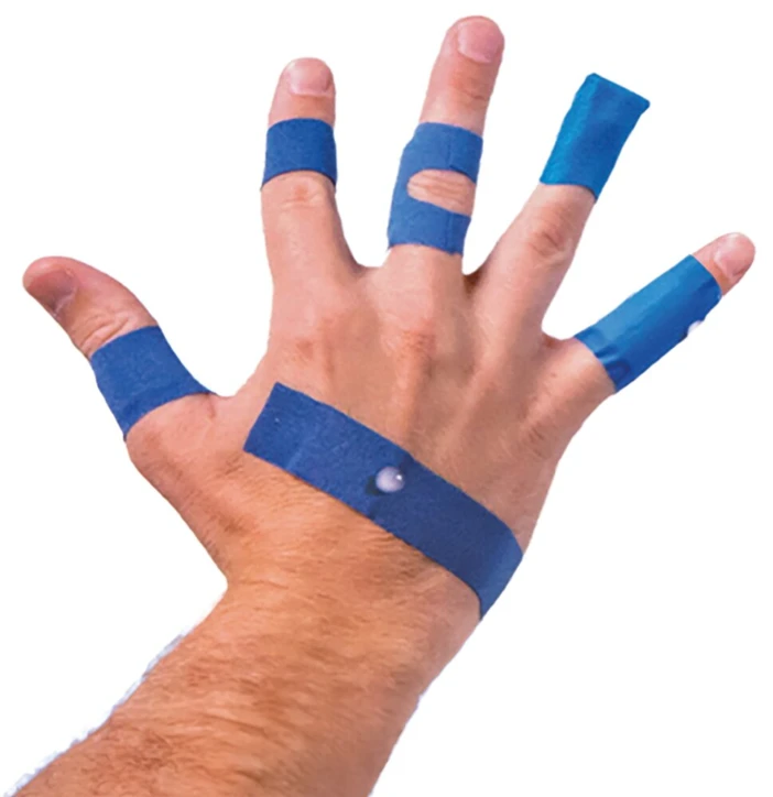 Pansement en plastique bleu