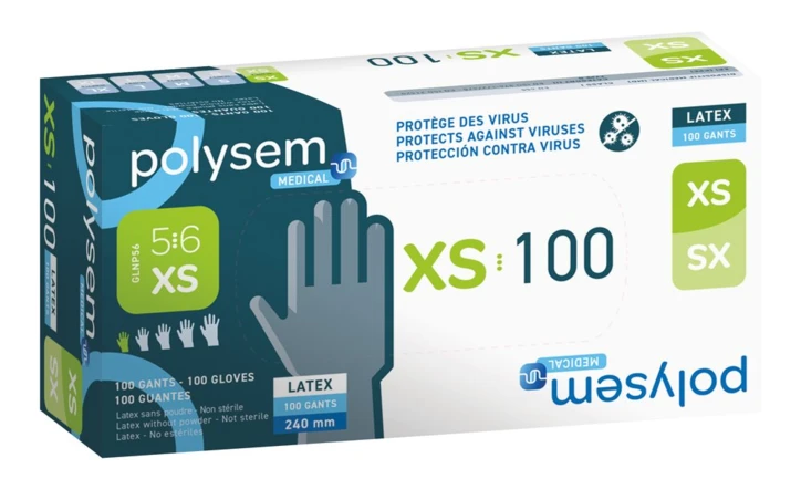 Gant d'examen latex non poudré Polysem.medical