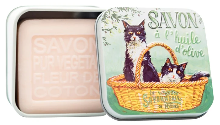 Savon boîte métal FLEUR DE COTON