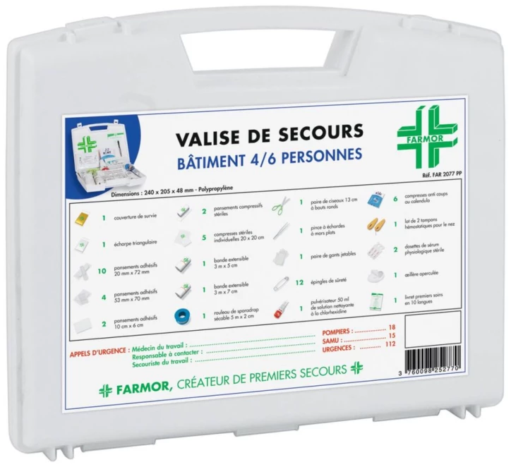 Valise de secours BÂTIMENT 4 à 6 personnes