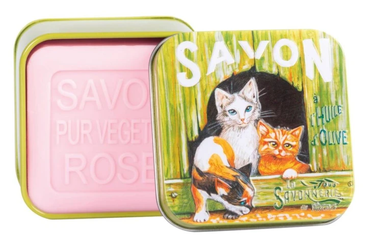 Savon boîte métal ROSE