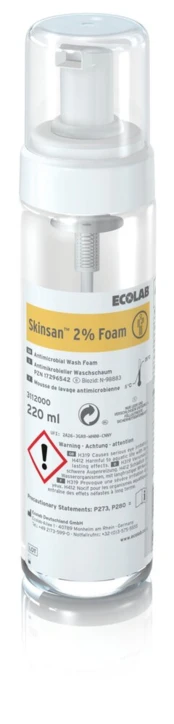 Mousse lavante antimicrobienne SKINSAN 2% Foam