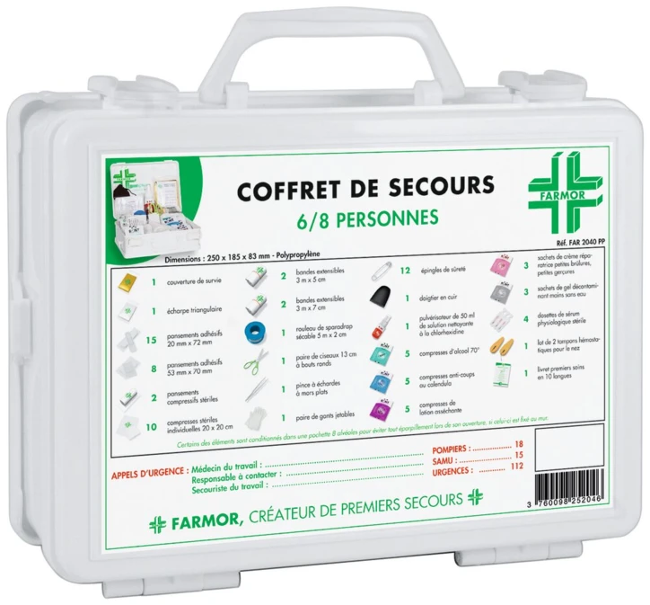 Coffret de secours 6 à 8 personnes