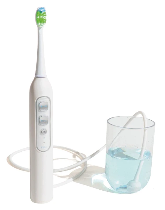 Brosse à dents 3 EN 1 avec jet interdentaire et tête de détartrage