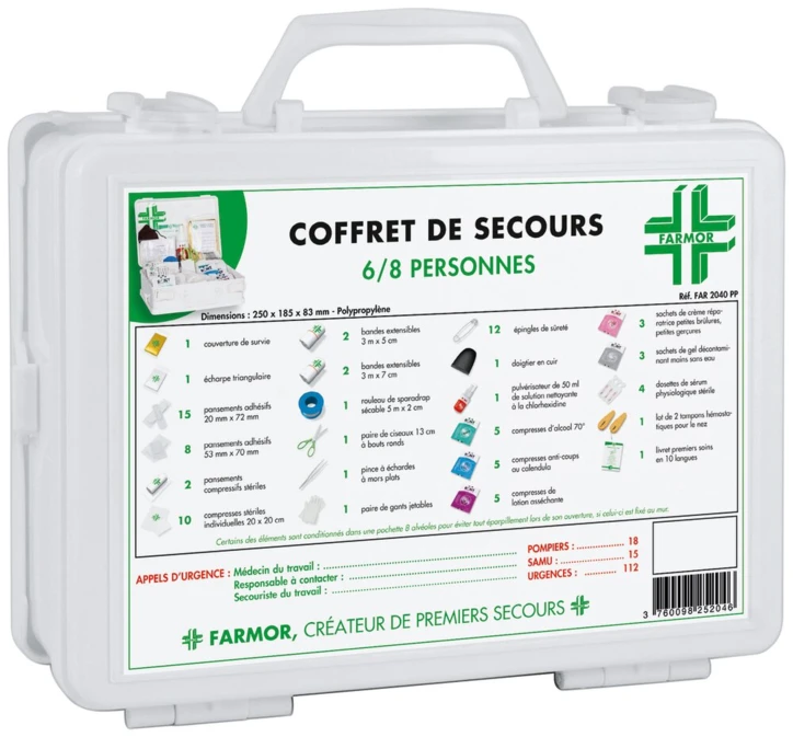 Coffret de secours 6 à 8 personnes