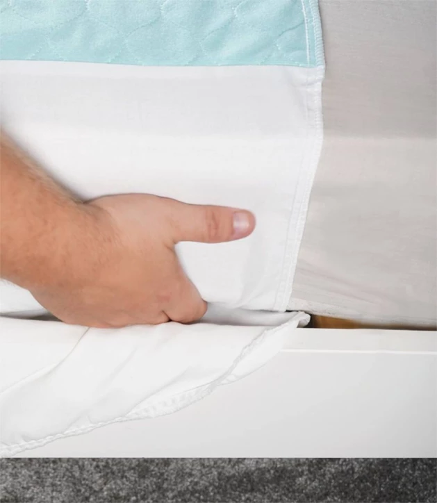 Alèse de lit réutilisable avec rabats