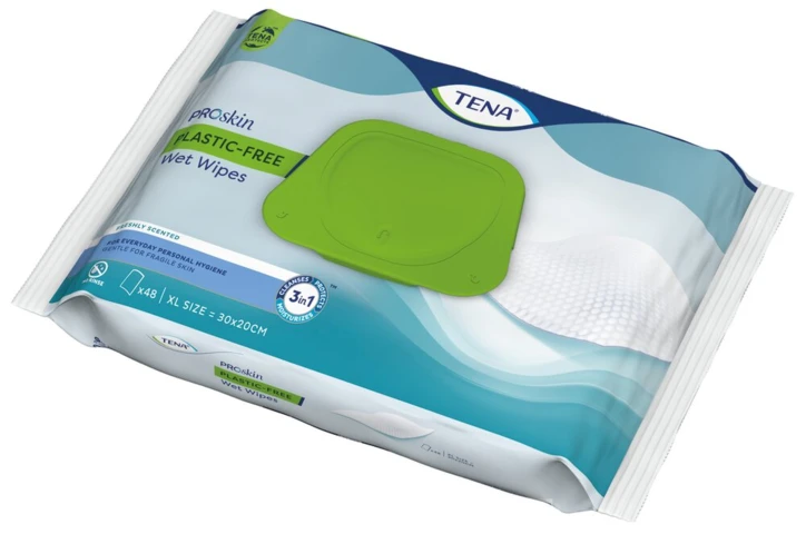 Lingettes TENA Wet Wipes Plastic Free ProSkin