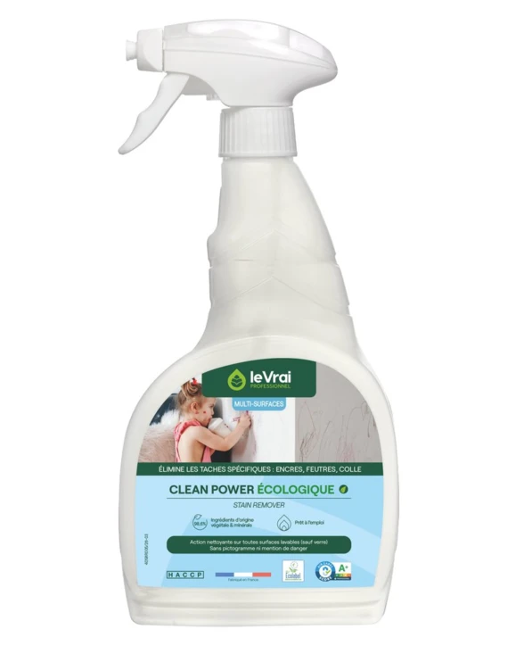 Nettoyant détachant toutes surfaces lavables CLEAN POWER
